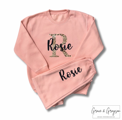 Personalised Dusty Pink Name & Initial Tracksuit