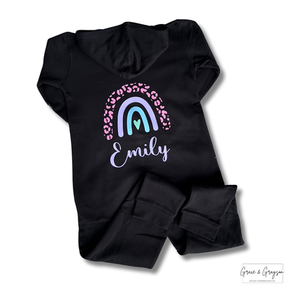 Kids Personalised Black Onesie
