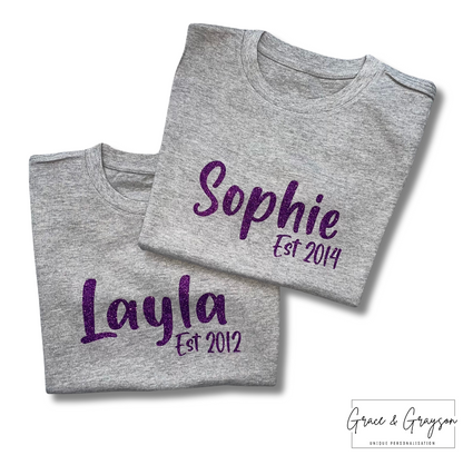 Kids Personalised Est T-Shirt