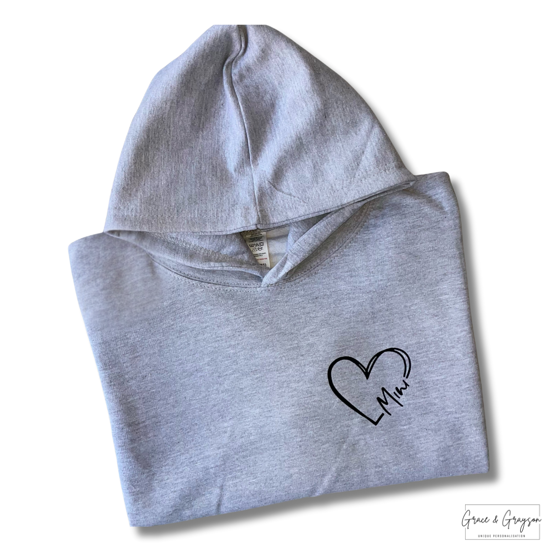 Kids Personalised Grey Mama And Mini Hoodie