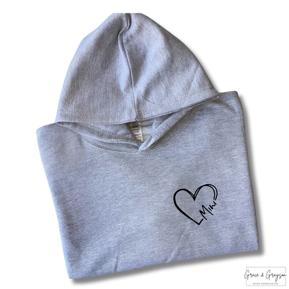 Kids Personalised Grey Mama And Mini Hoodie