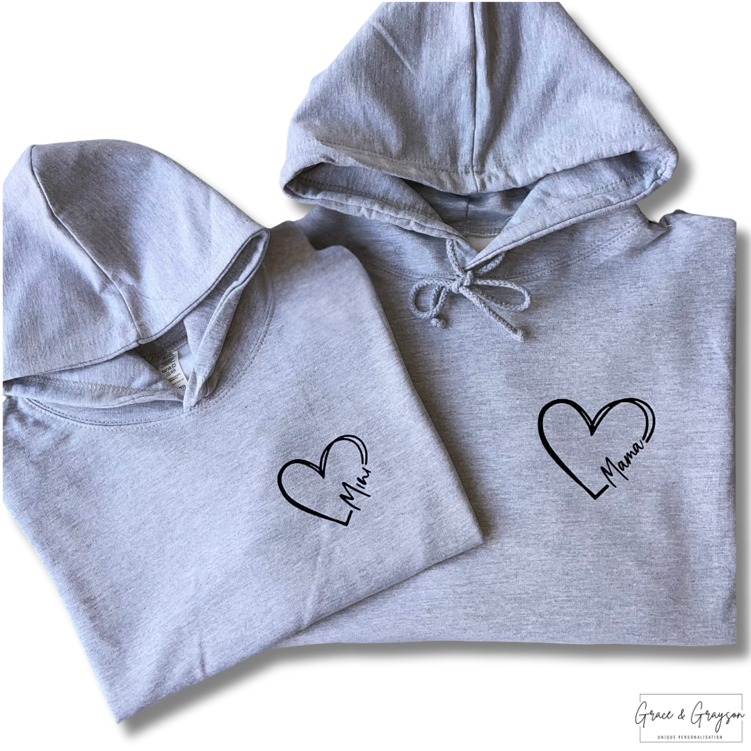 Mama And Mini Matching Grey Hoodie