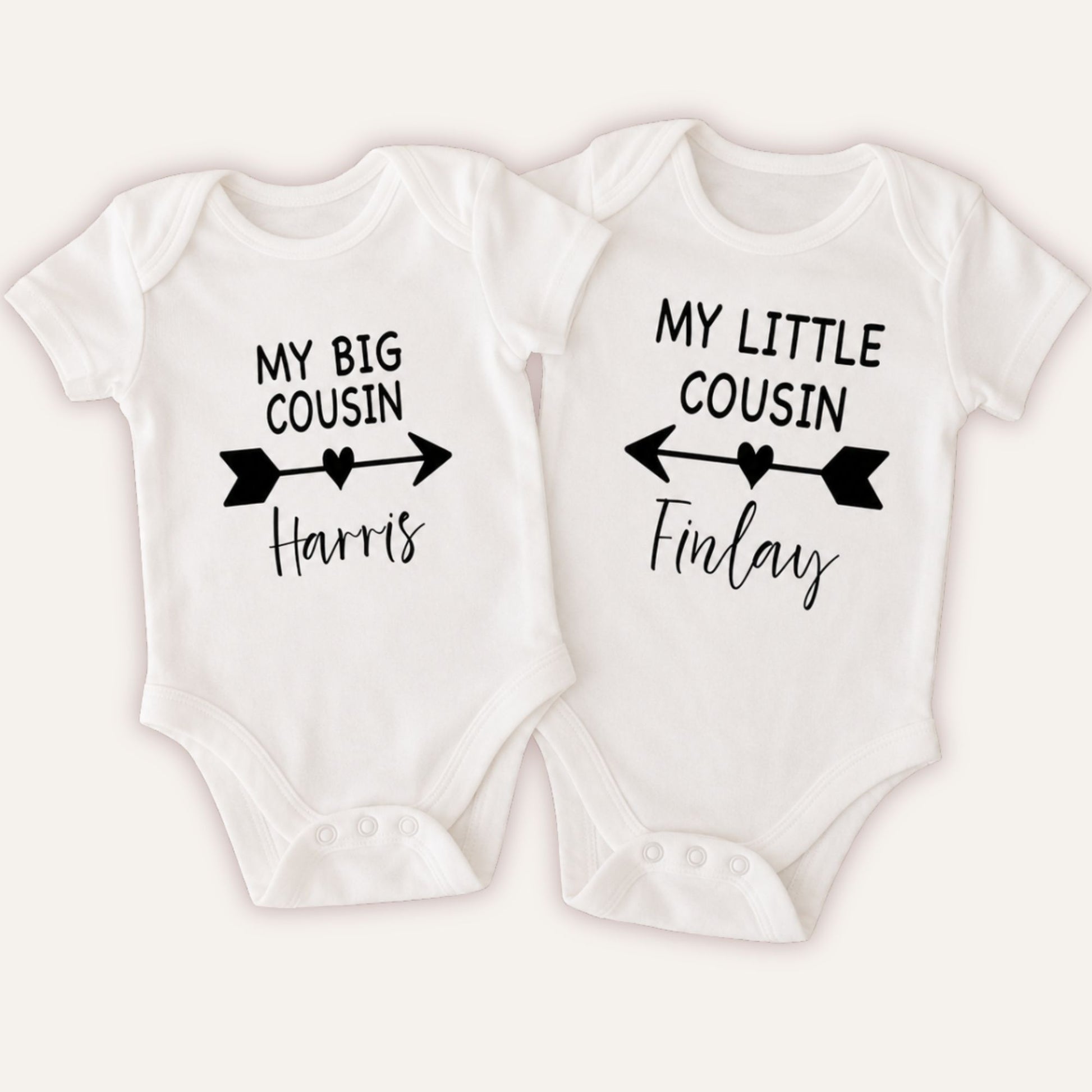 Matching personalised big and little cousin vests gift set – Grace & Grayson