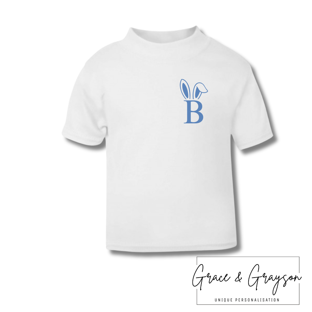 Personalised Bunny Ear Initial Easter T-shirt