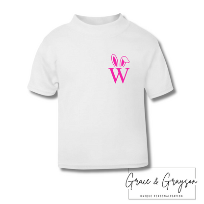 Personalised Bunny Ear Initial Easter T-shirt