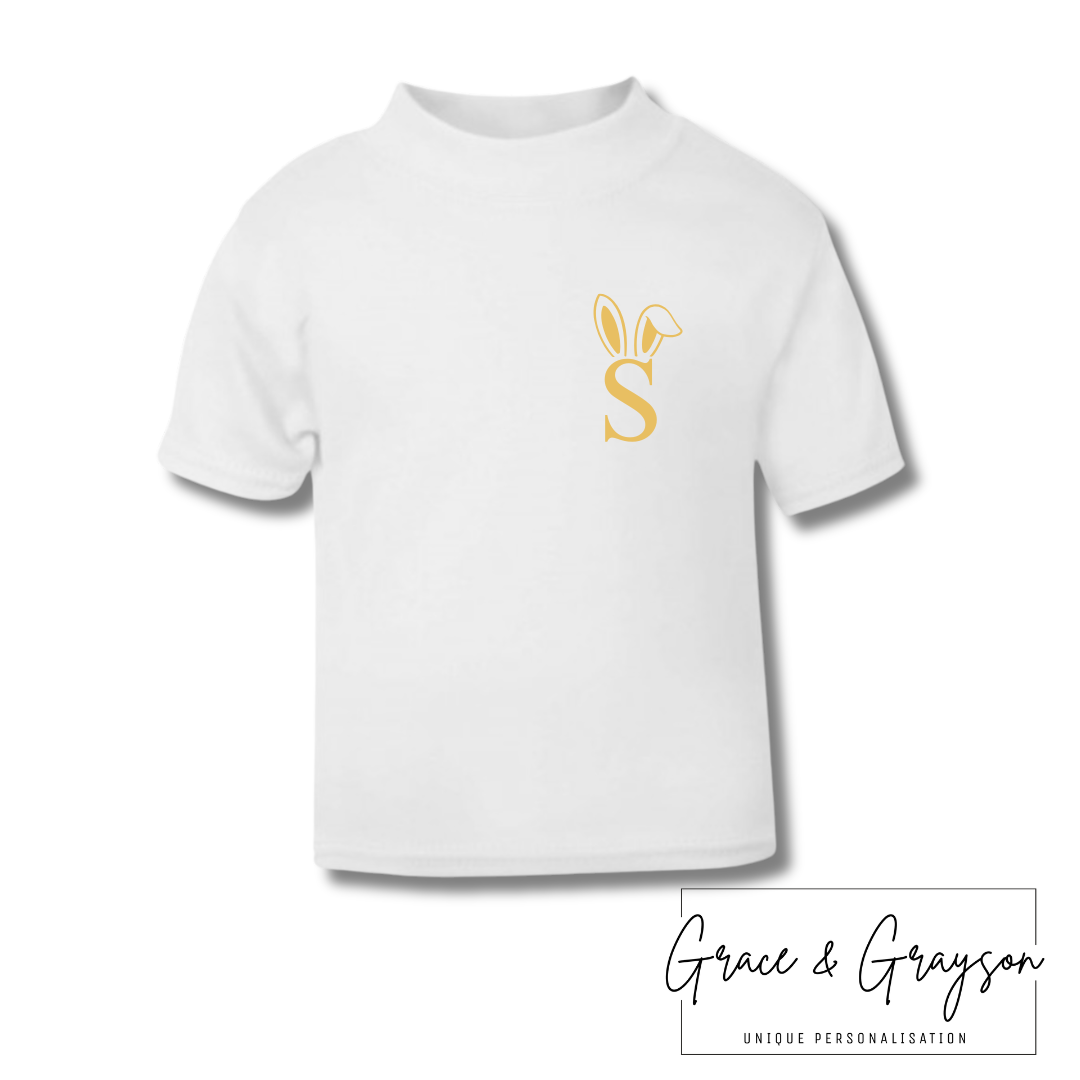 Personalised Bunny Ear Initial Easter T-shirt