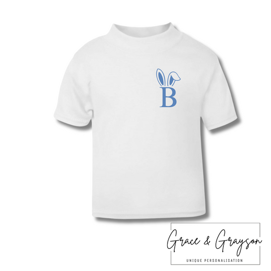 Personalised Bunny Ear Initial Easter T-shirt