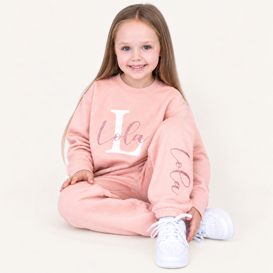 Personalised Dusty Pink Name & Initial Tracksuit