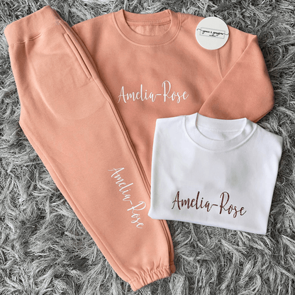 Personalised 3 Piece Dusty Pink Tracksuit