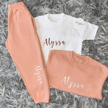 Personalised 3 Piece Dusty Pink Tracksuit