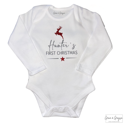 Personalised First Christmas Baby Vest