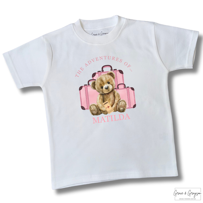 Personalised Pink Adventures Of Flying T-Shirt
