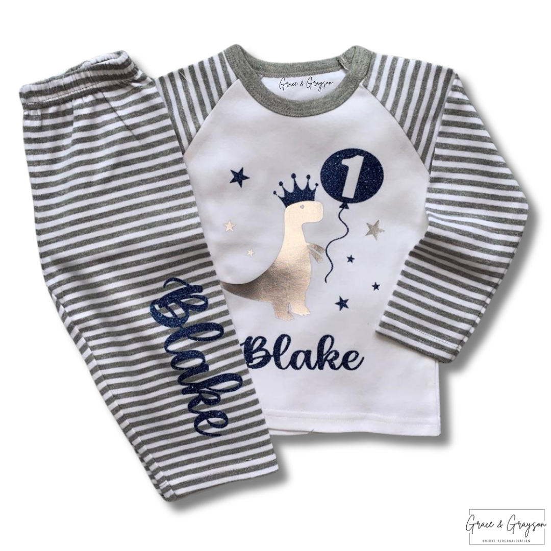 Personalised Birthday Dinosaur Pyjamas