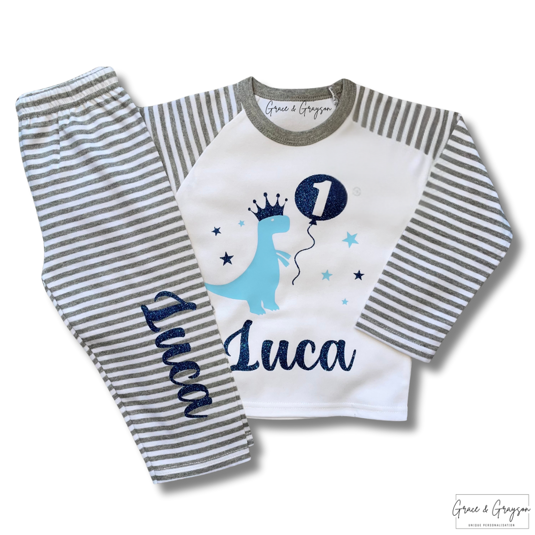 Personalised Birthday Dinosaur Pyjamas
