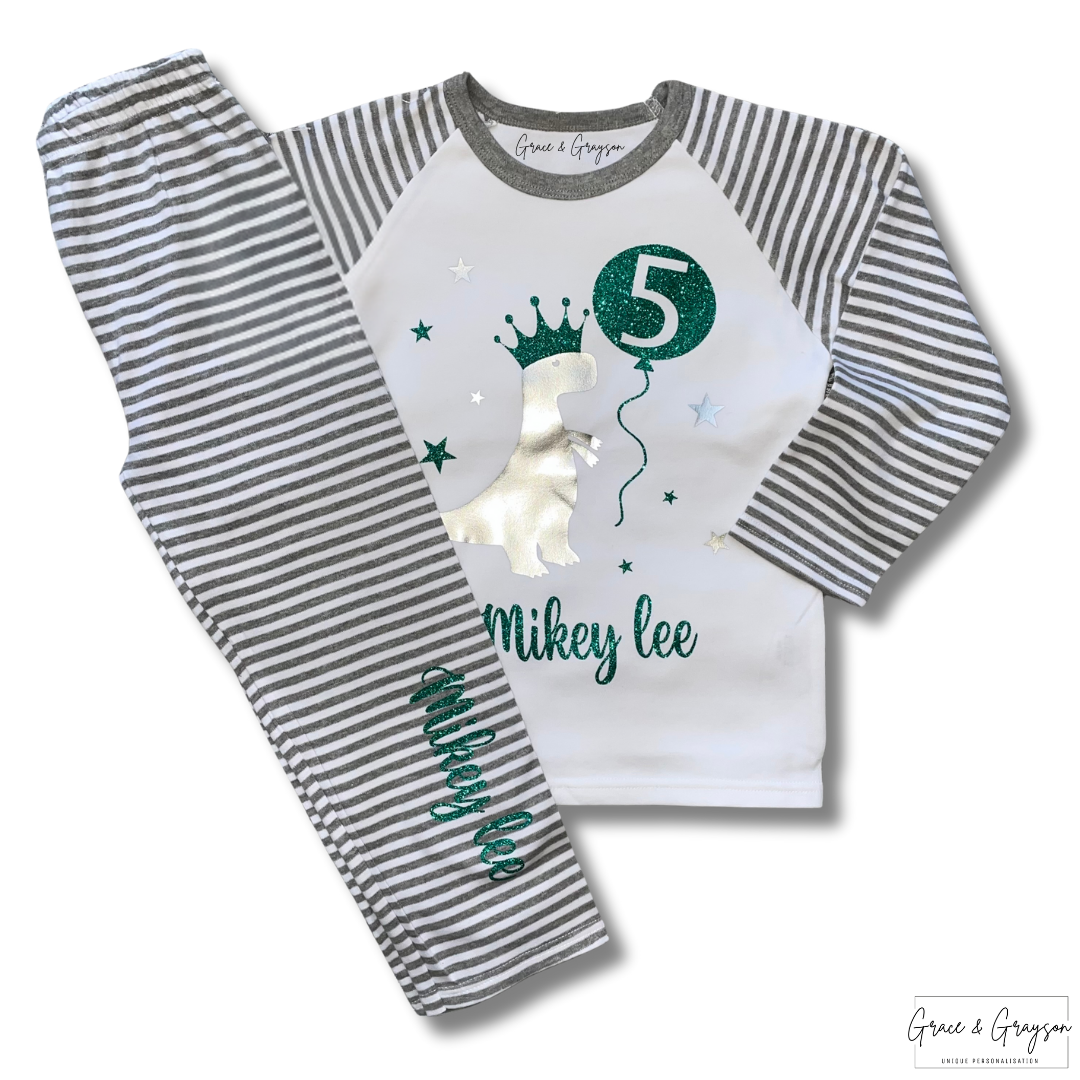Personalised Birthday Dinosaur Pyjamas