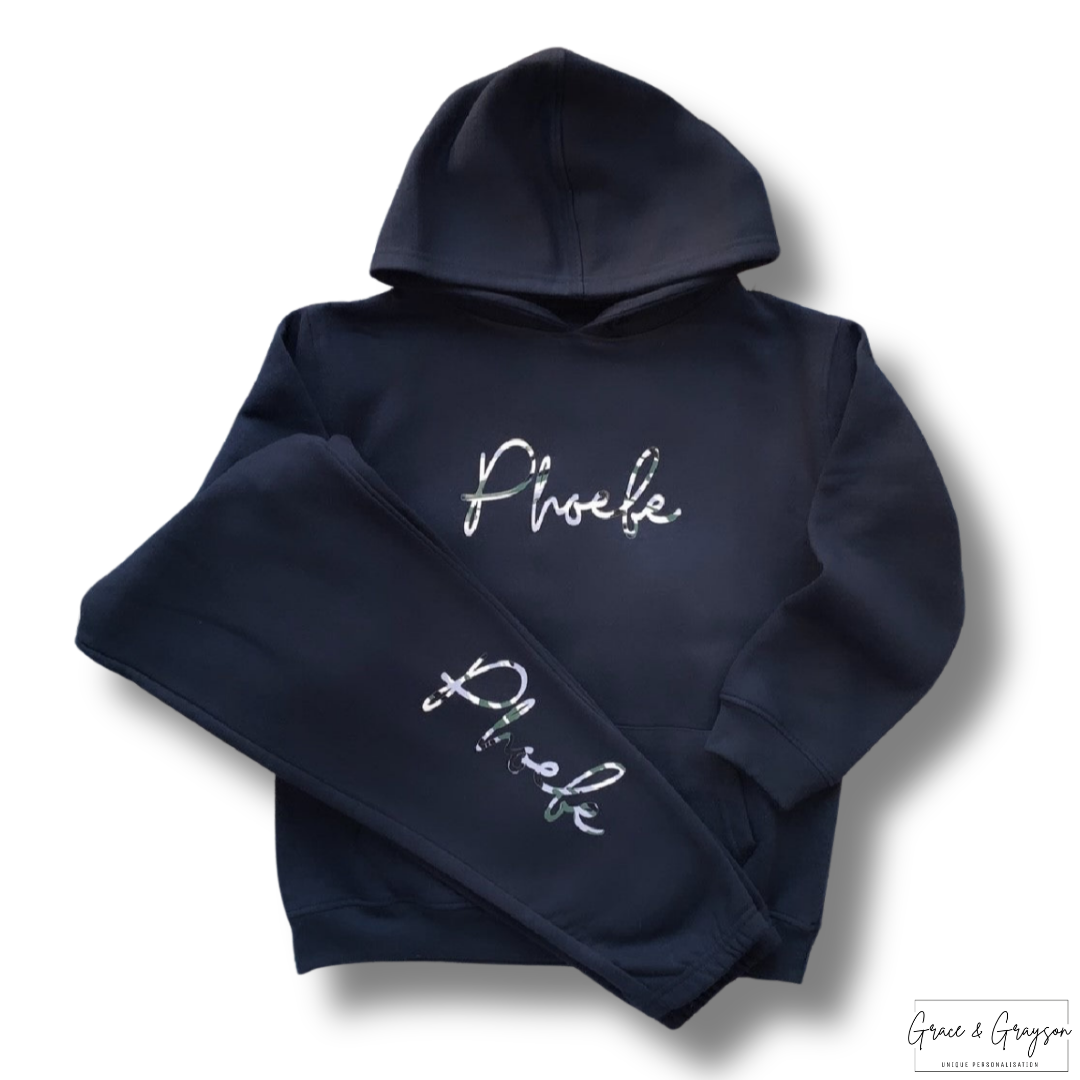 Personalised Black Hooded Tracksuit