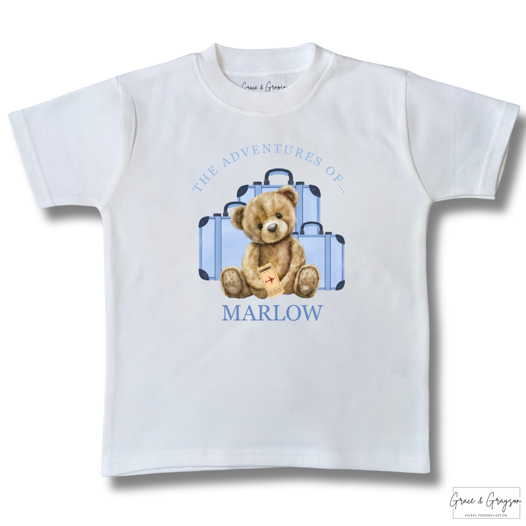 Personalised_Blue_The_Adventures_Of_Flying_T-Shirt