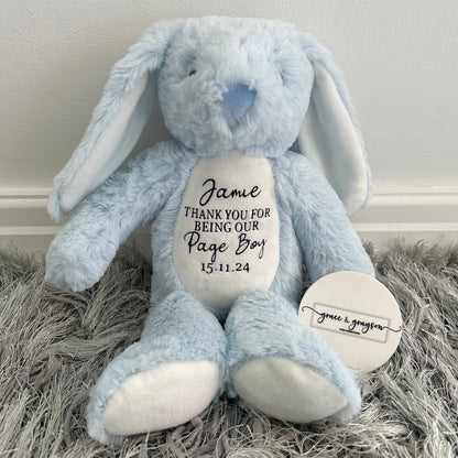Personalised Blue Page Boy Bunny