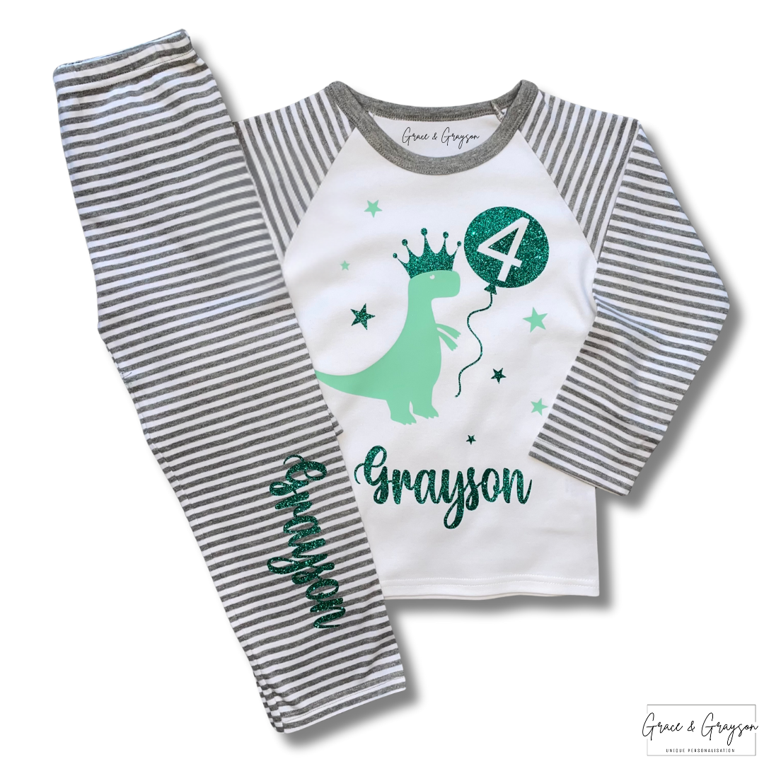 Personalised Birthday Dinosaur Pyjamas