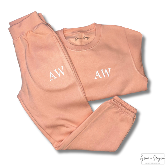 Personalised Dusty Pink Initial Tracksuit