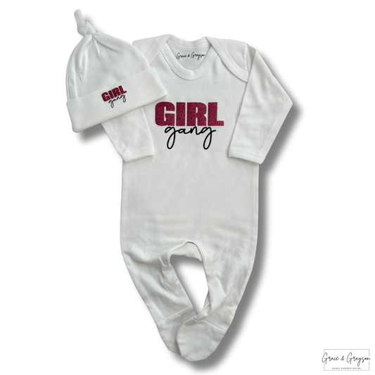 Personalised Girl Gang Baby Grow Set