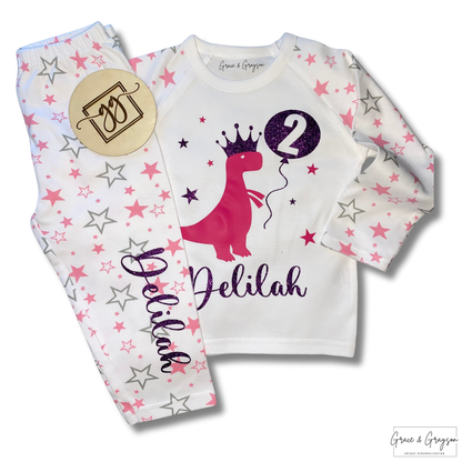 Personalised Birthday Dinosaur Pyjamas