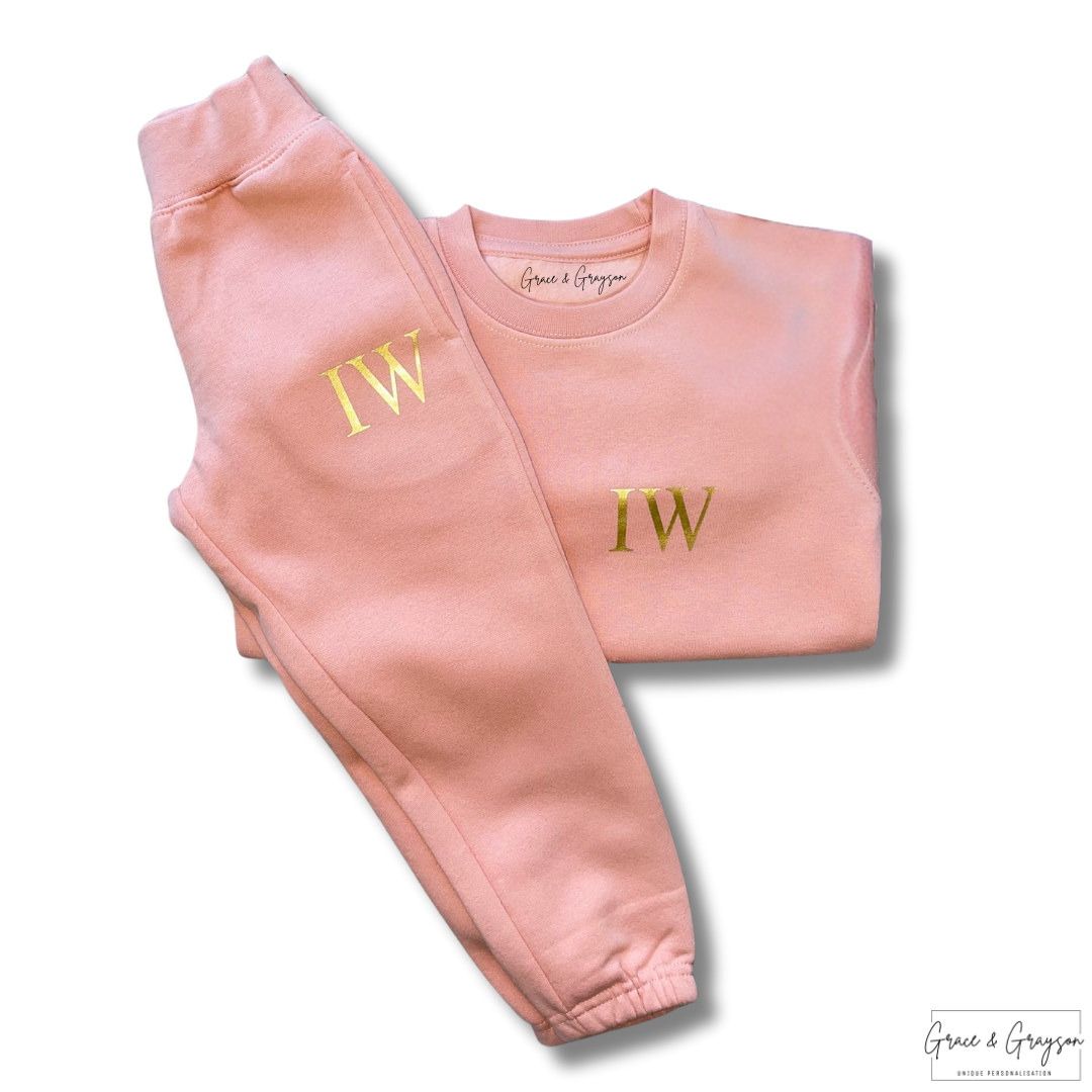 Personalised Dusty Pink Initial Tracksuit
