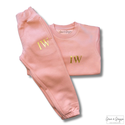 Personalised Dusty Pink Initial Tracksuit