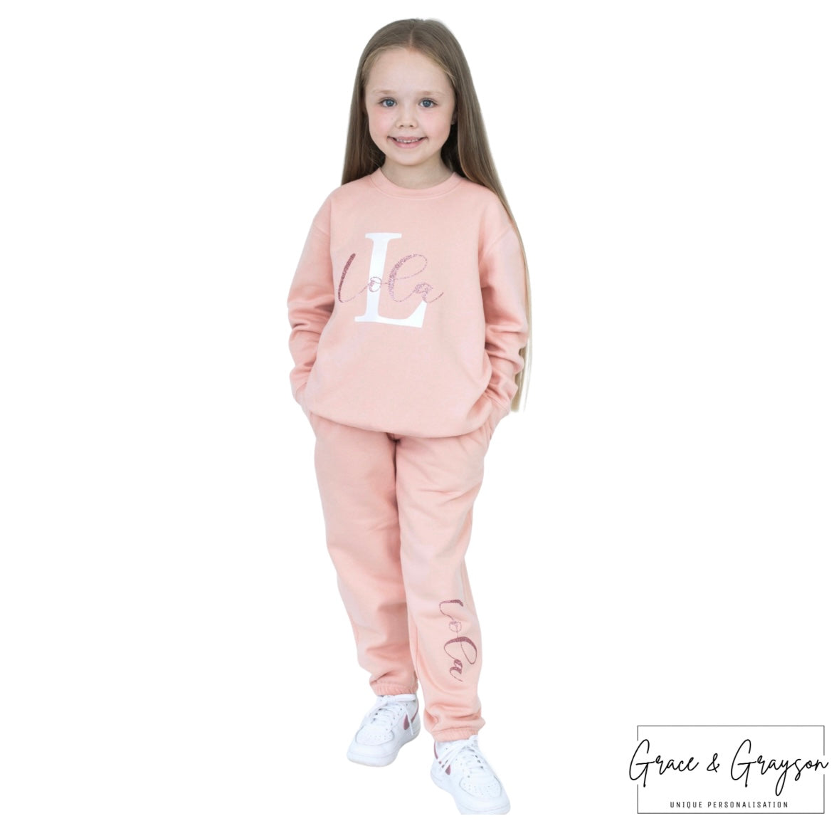 Personalised Dusty Pink Name & Initial Tracksuit