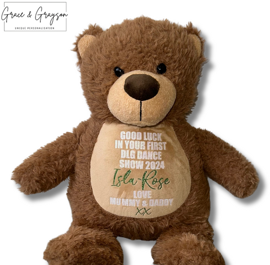 Personalised Good Luck Dance School Teddy