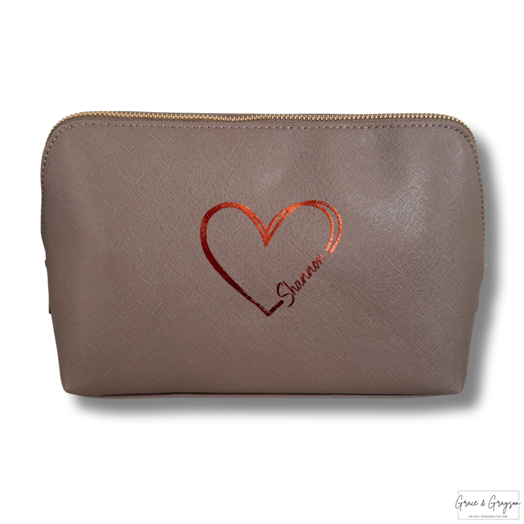 Personalised Heart Name Boutique Accessory Bag