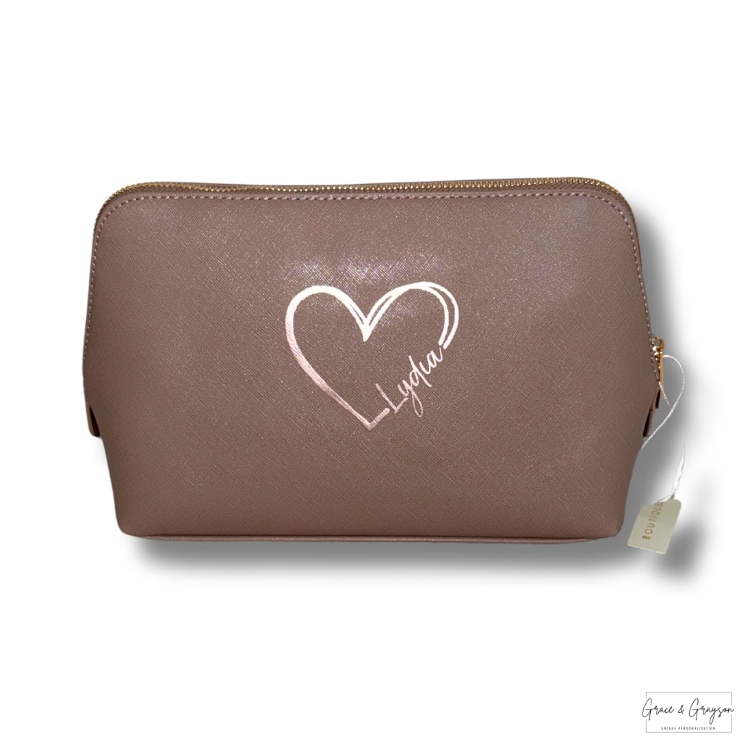 Personalised Heart Name Boutique Accessory Bag