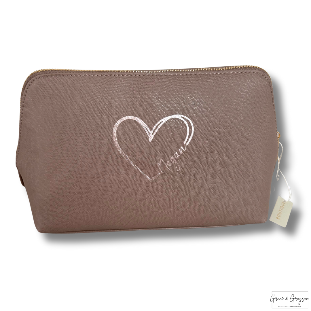 Personalised Heart Name Boutique Accessory Bag