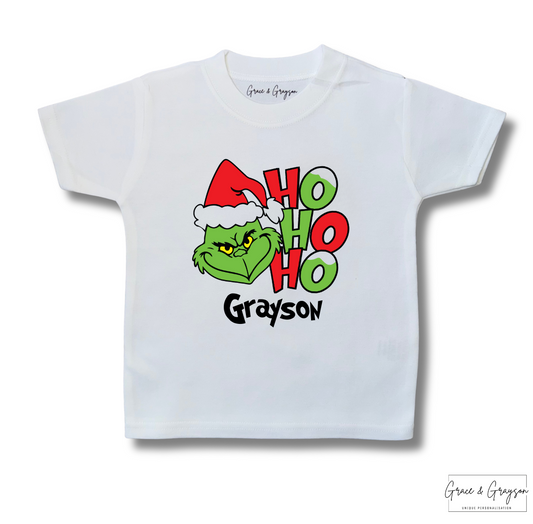 Family Matching Personalised Ho Ho Ho Grinch T-Shirt