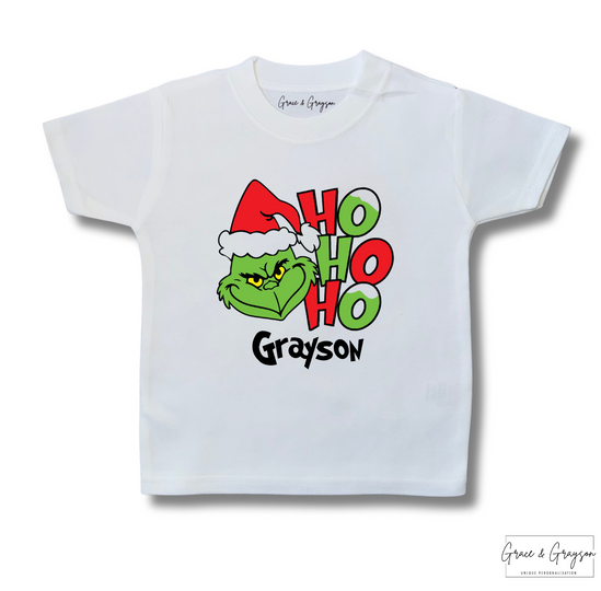 Family Matching Personalised Ho Ho Ho Grinch T-Shirt