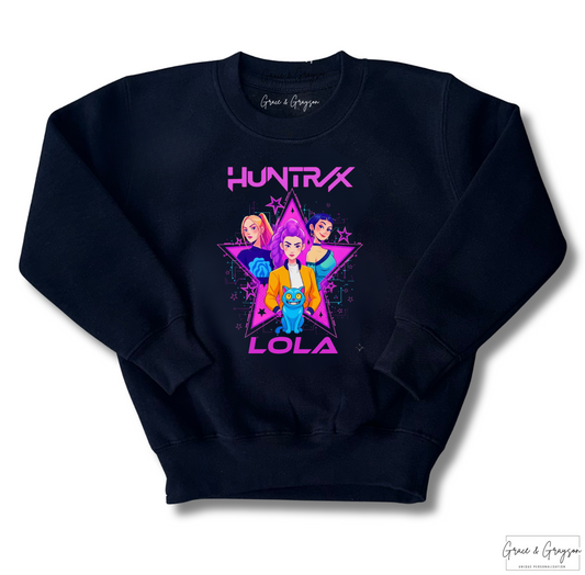 Personalised Huntrix Black Sweatshirt