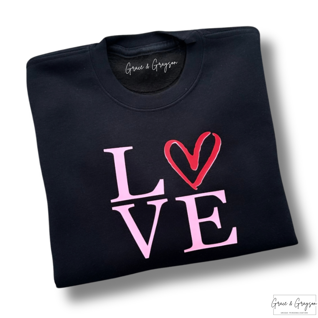 Personalised Black Love Sweatshirt
