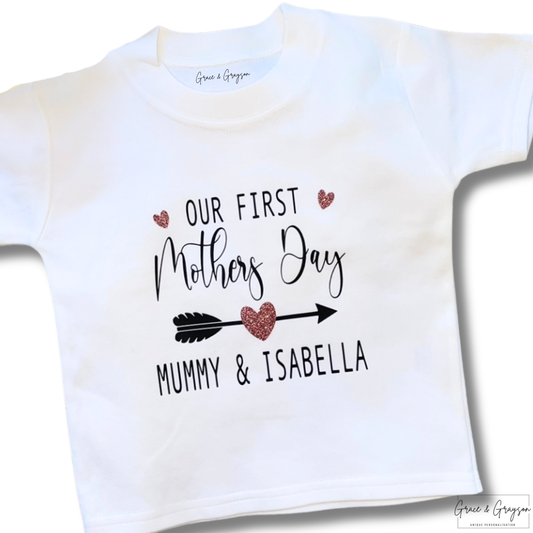 Personalised Our First Mother's Day Arrow T-Shirt