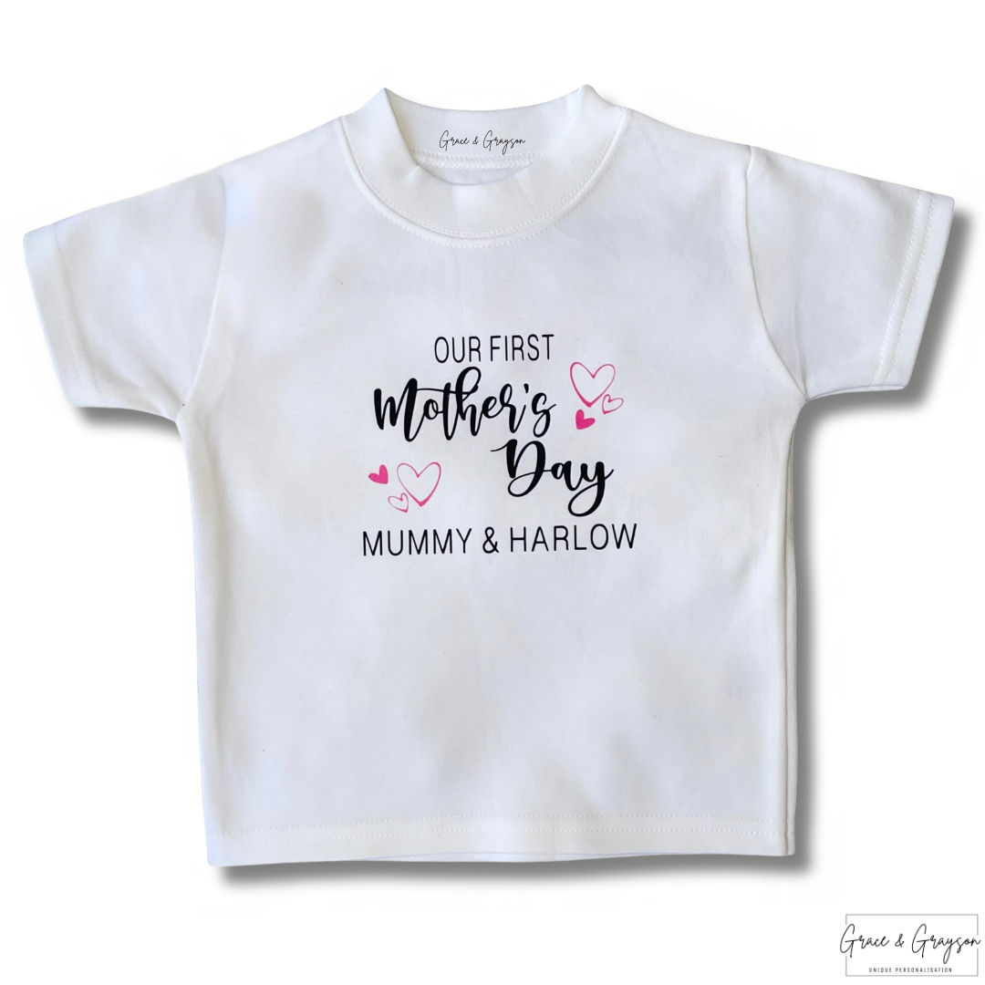 Personalised Our First Mother's Day Heart T-Shirt