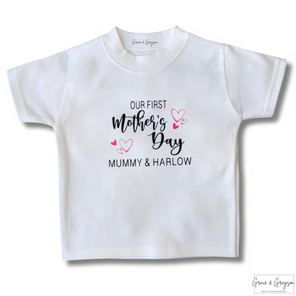 Personalised Our First Mother's Day Heart T-Shirt