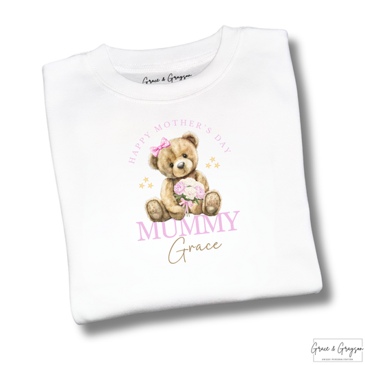 Personalised Pink Happy Mother's Day Mummy T-Shirt