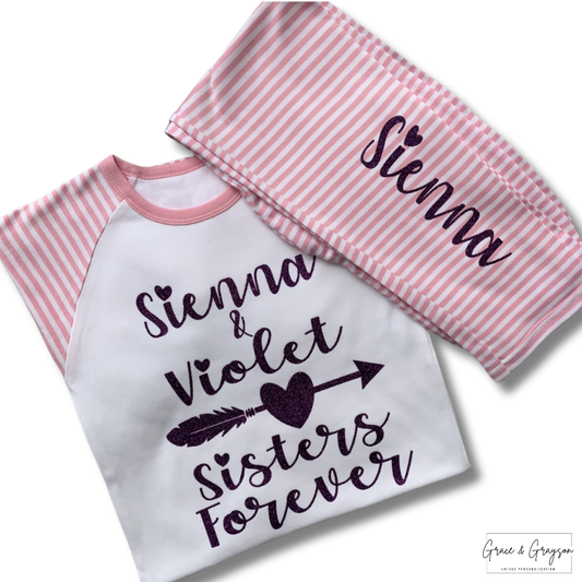 Personalised Sisters Forever Pyjamas 
