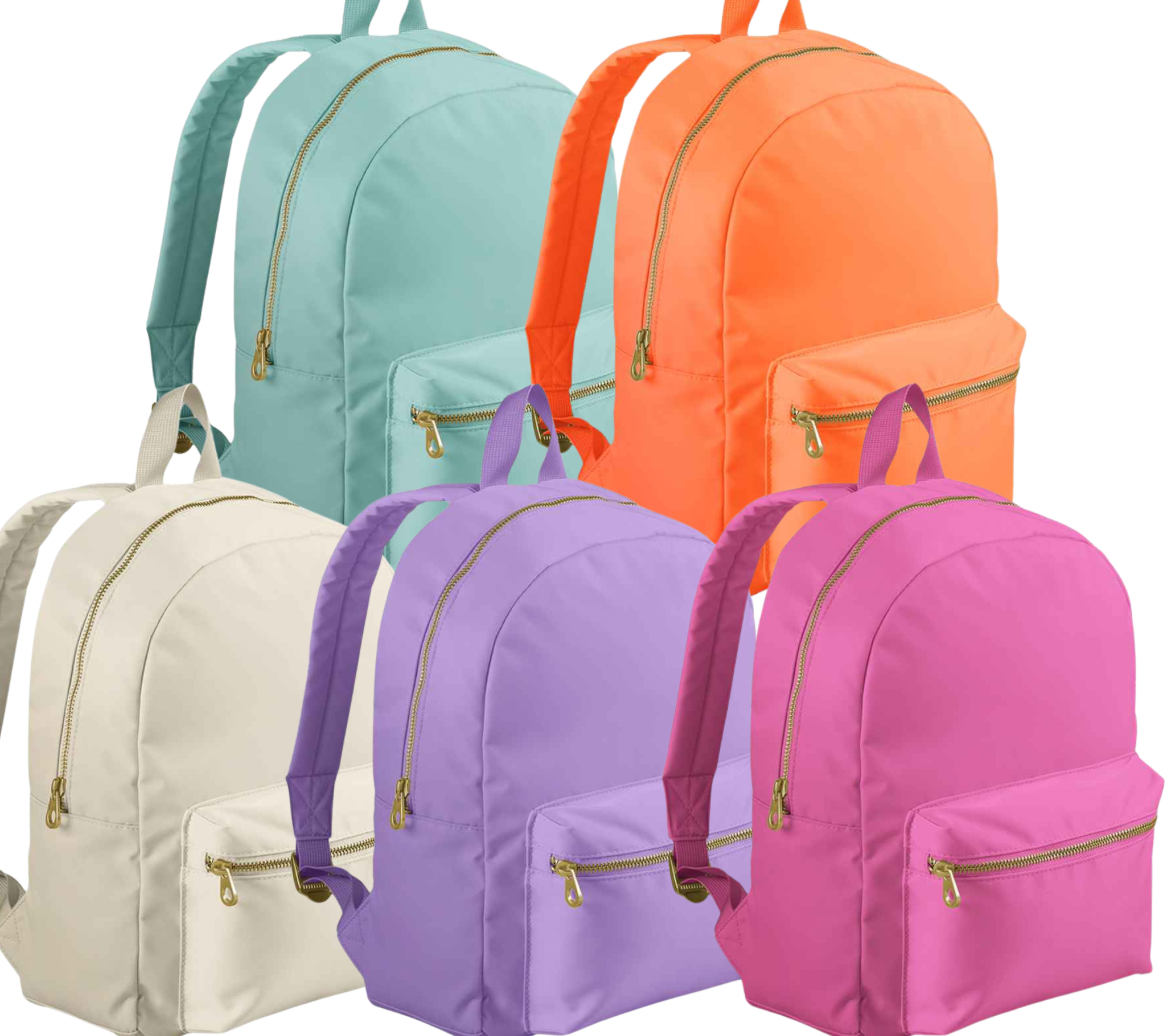 Personalised Sorbet Backpacks available in 5 vibrant ice cream-inspired colours by Grace & Grayson