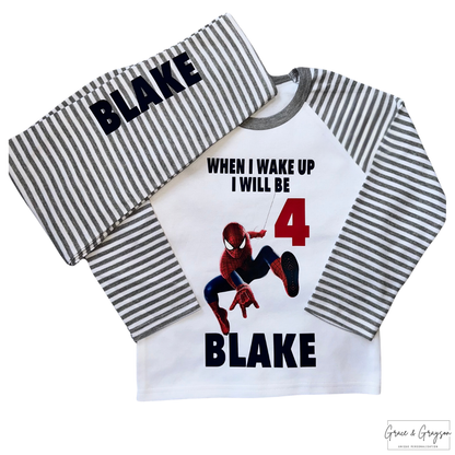 Personalised Spiderman Birthday Pyjamas 