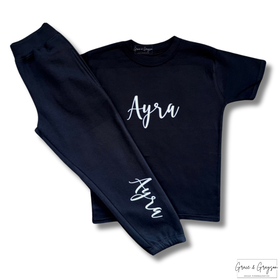 Personalised T-Shirt & Joggers Black
