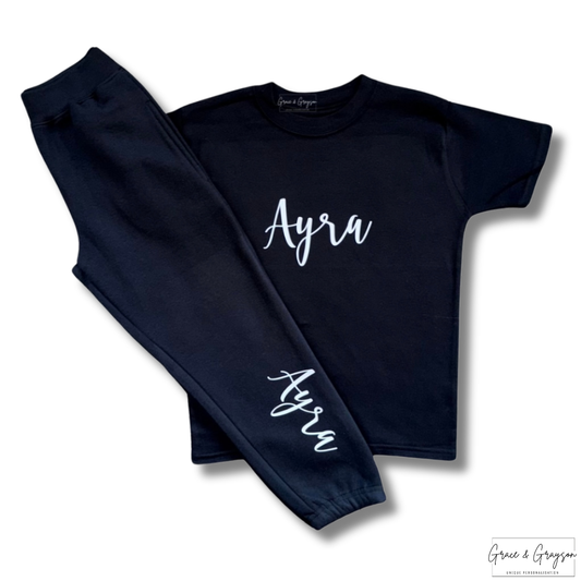 Personalised T-Shirt & Joggers Black
