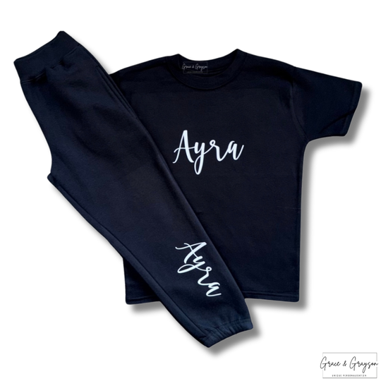 Personalised T-Shirt & Joggers Black
