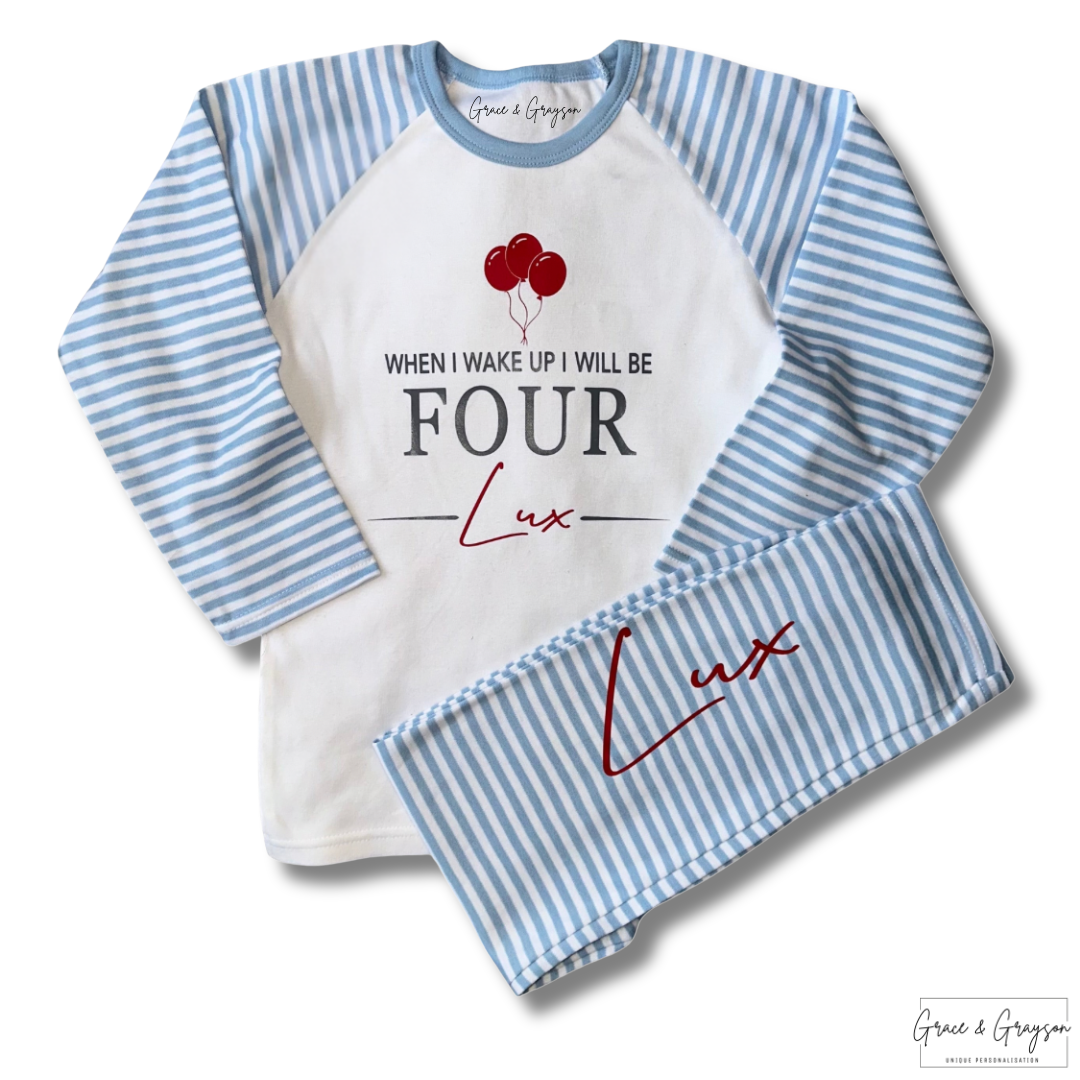 Personalised When I Wake Up Boys Birthday Pyjamas