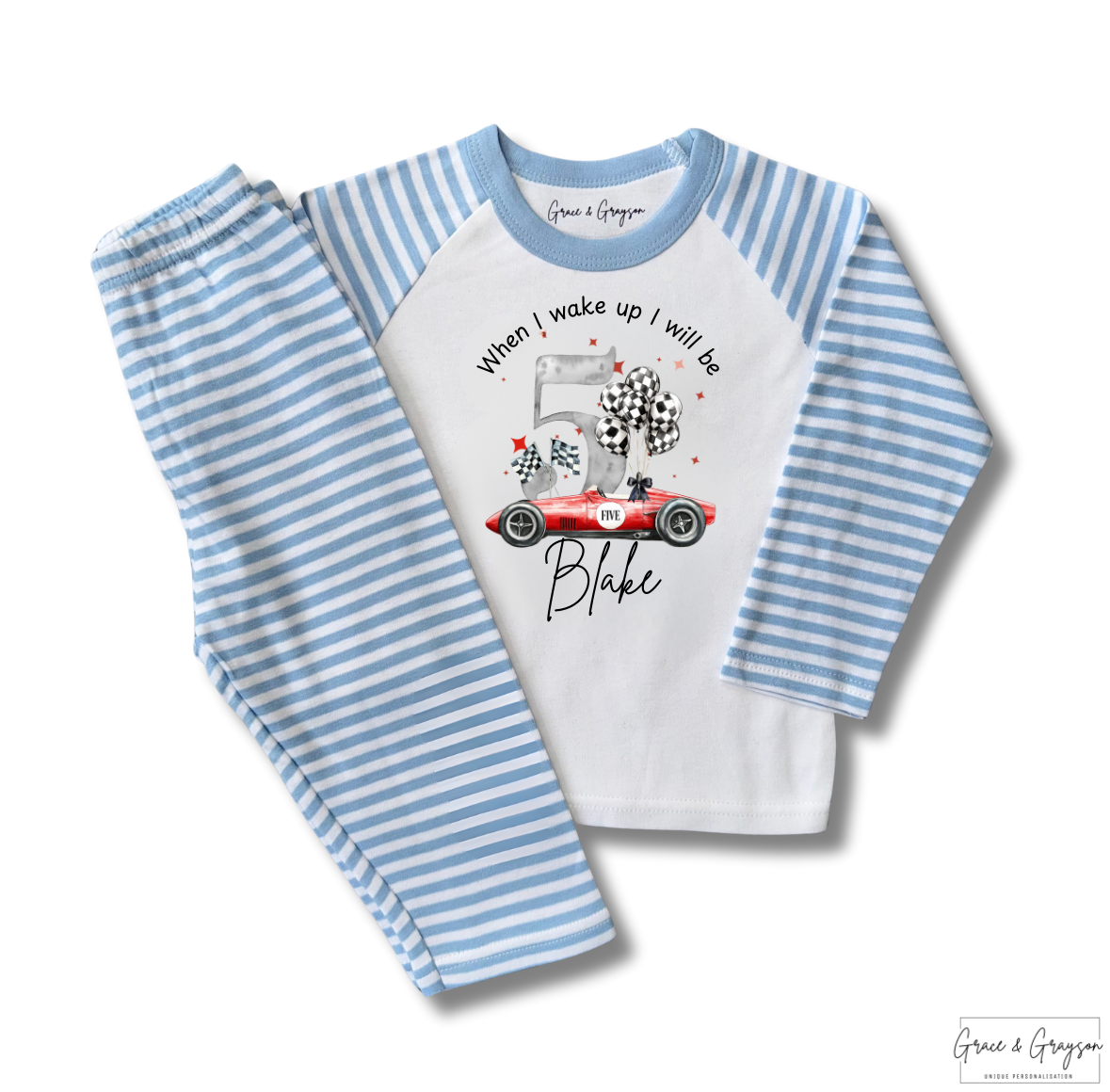 Boys Personalised When I Wake Up Birthday Car Pyjamas