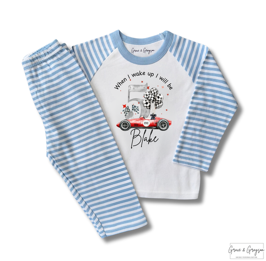 Boys Personalised When I Wake Up Birthday Car Pyjamas